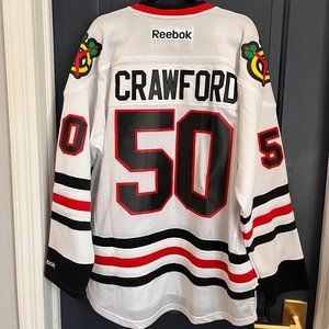 NHL Chicago Blackhawks Reebok Crawford Away Hockey Jersey - Size L